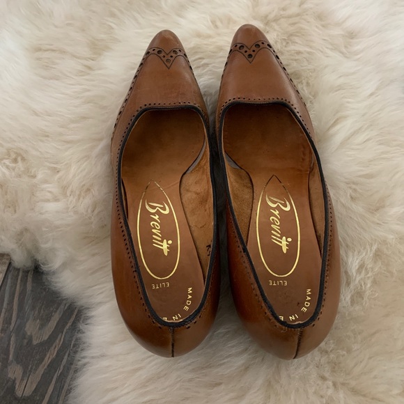 Vintage leather Brevitt Wing Tip heels Sz 8aa - Picture 6 of 6